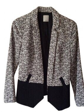 Halogen Black and White Open Front Blazer